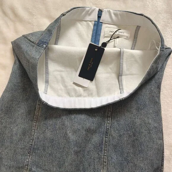 NWT rag & bone Jasmine Strapless Denim Midi Dress - Picture 8 of 8